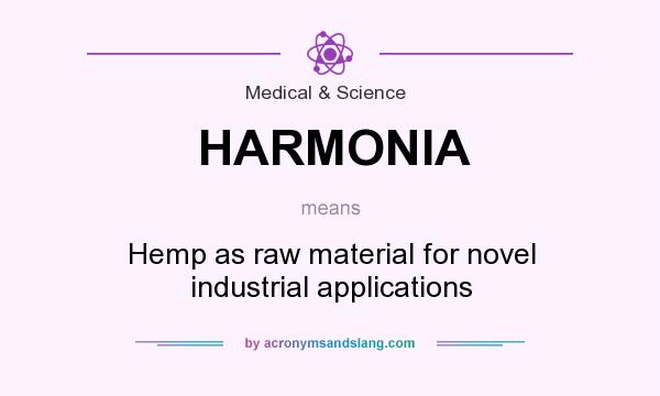 What does HARMONIA mean? It stands for Hemp as raw material for novel industrial applications