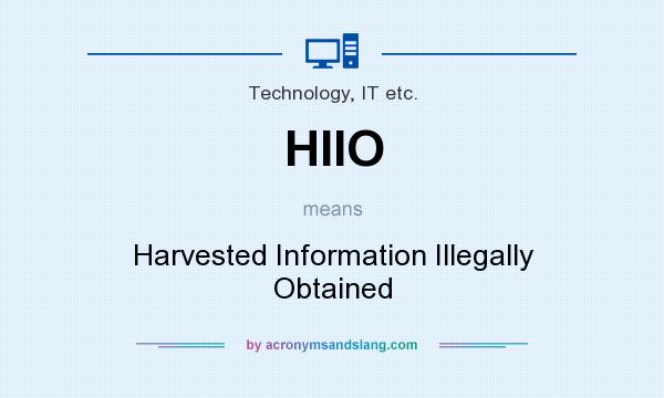 What does HIIO mean? It stands for Harvested Information Illegally Obtained