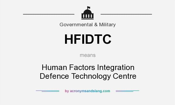 What does HFIDTC mean? It stands for Human Factors Integration Defence Technology Centre