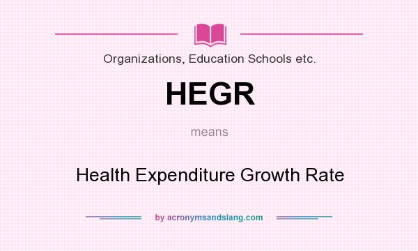 What does HEGR mean? It stands for Health Expenditure Growth Rate