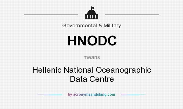 What does HNODC mean? It stands for Hellenic National Oceanographic Data Centre
