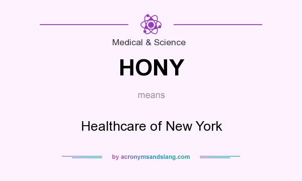 What does HONY mean? It stands for Healthcare of New York