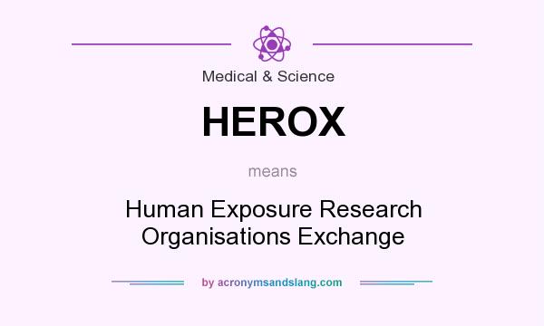 What does HEROX mean? It stands for Human Exposure Research Organisations Exchange
