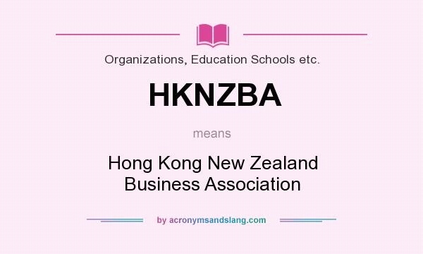 What does HKNZBA mean? It stands for Hong Kong New Zealand Business Association