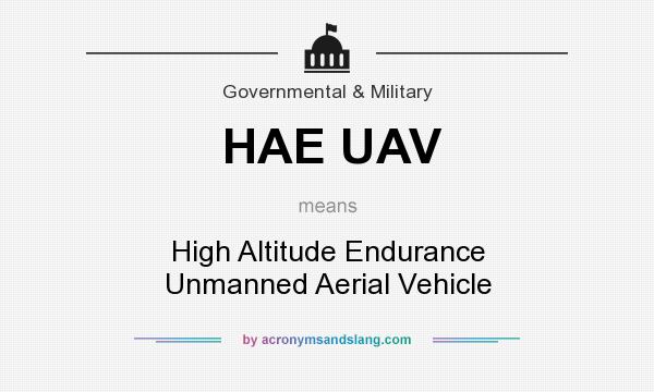 What does HAE UAV mean? It stands for High Altitude Endurance Unmanned Aerial Vehicle