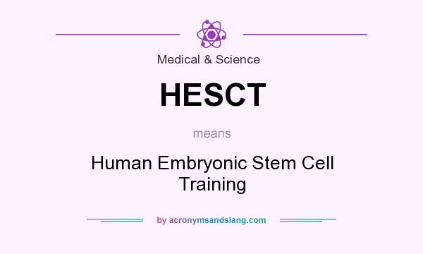 What does HESCT mean? It stands for Human Embryonic Stem Cell Training