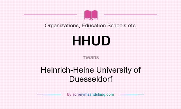 What does HHUD mean? It stands for Heinrich-Heine University of Duesseldorf