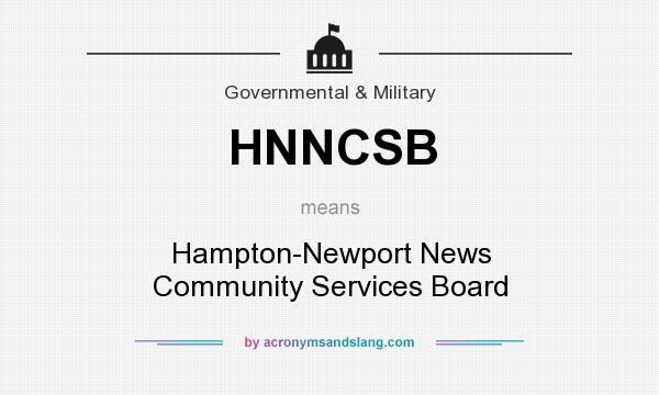What does HNNCSB mean? It stands for Hampton-Newport News Community Services Board