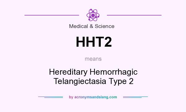What does HHT2 mean? It stands for Hereditary Hemorrhagic Telangiectasia Type 2