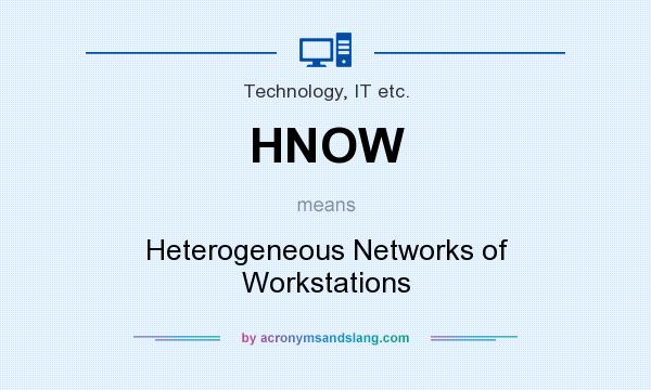 What does HNOW mean? It stands for Heterogeneous Networks of Workstations