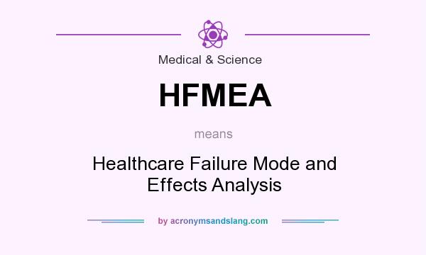 What does HFMEA mean? It stands for Healthcare Failure Mode and Effects Analysis