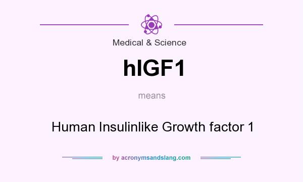 What does hIGF1 mean? It stands for Human Insulinlike Growth factor 1