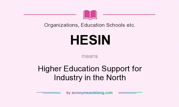 What does HESIN mean? It stands for Higher Education Support for Industry in the North
