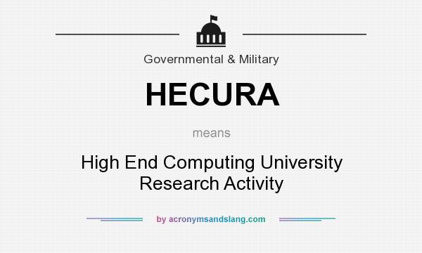 What does HECURA mean? It stands for High End Computing University Research Activity