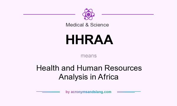 What does HHRAA mean? It stands for Health and Human Resources Analysis in Africa