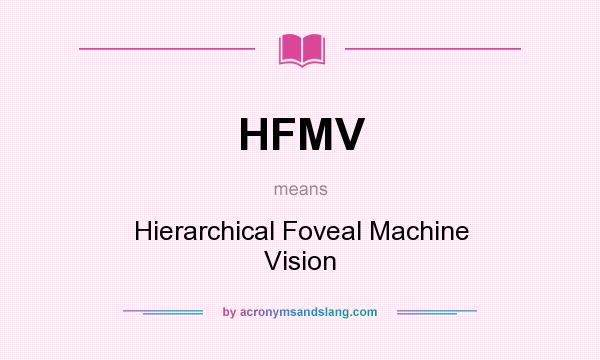 What does HFMV mean? It stands for Hierarchical Foveal Machine Vision
