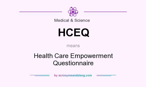 What does HCEQ mean? It stands for Health Care Empowerment Questionnaire