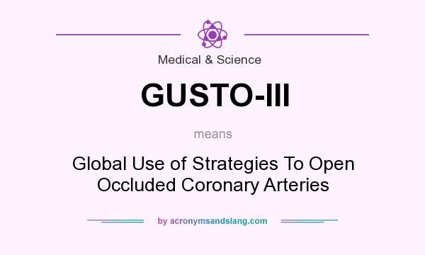 What does GUSTO-III mean? It stands for Global Use of Strategies To Open Occluded Coronary Arteries