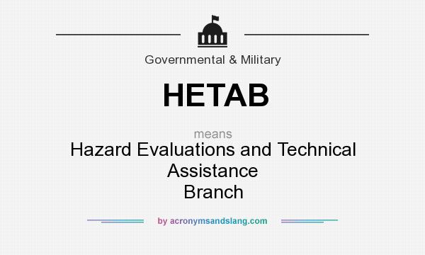What does HETAB mean? It stands for Hazard Evaluations and Technical Assistance Branch