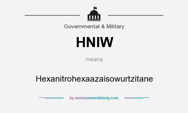 What does HNIW mean? It stands for Hexanitrohexaazaisowurtzitane