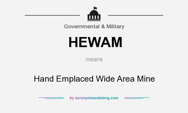 What does HEWAM mean? It stands for Hand Emplaced Wide Area Mine