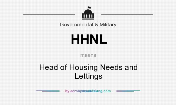 What does HHNL mean? It stands for Head of Housing Needs and Lettings