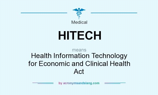 What does HITECH mean? It stands for Health Information Technology for Economic and Clinical Health Act