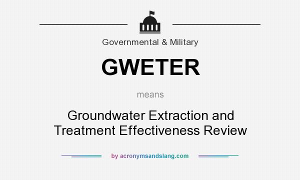 What does GWETER mean? It stands for Groundwater Extraction and Treatment Effectiveness Review