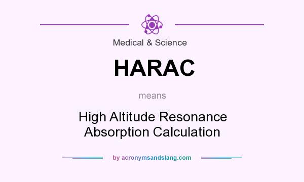 What does HARAC mean? It stands for High Altitude Resonance Absorption Calculation