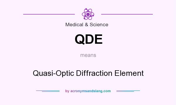 What does QDE mean? It stands for Quasi-Optic Diffraction Element