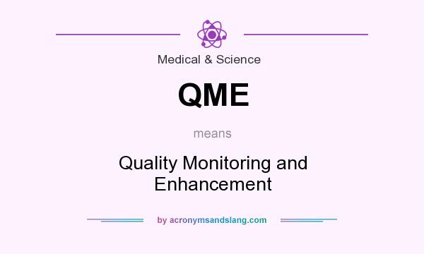 What does QME mean? It stands for Quality Monitoring and Enhancement
