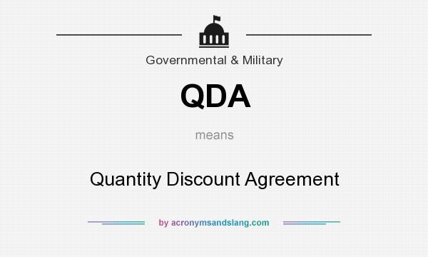 What does QDA mean? It stands for Quantity Discount Agreement
