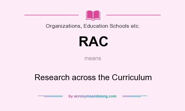 What does RAC mean? It stands for Research across the Curriculum