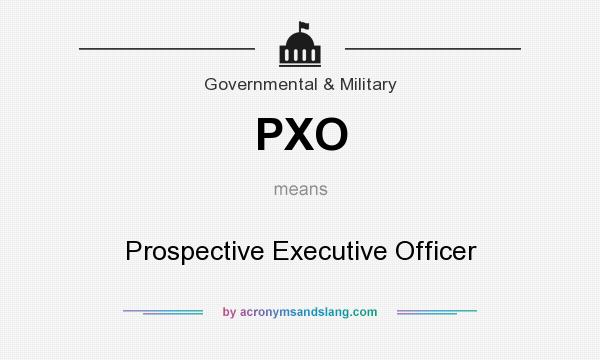 What does PXO mean? It stands for Prospective Executive Officer