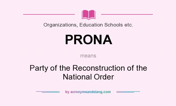What does PRONA mean? It stands for Party of the Reconstruction of the National Order