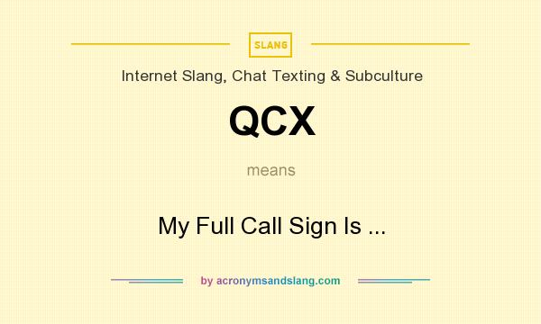 What does QCX mean? It stands for My Full Call Sign Is ...