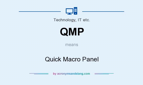 What does QMP mean? It stands for Quick Macro Panel