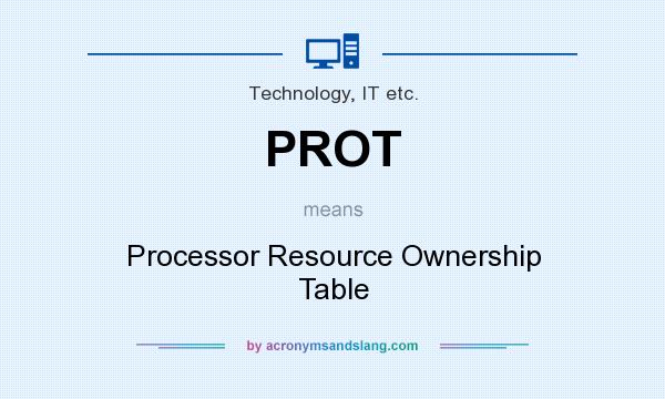 What does PROT mean? It stands for Processor Resource Ownership Table