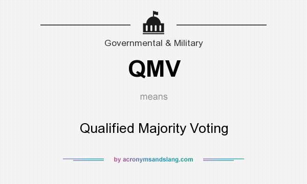 What does QMV mean? It stands for Qualified Majority Voting