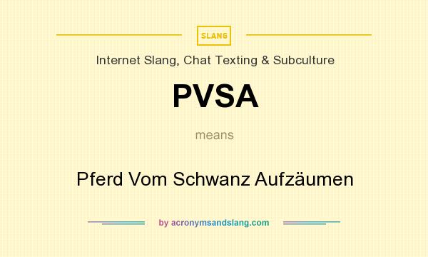 What does PVSA mean? It stands for Pferd Vom Schwanz Aufzäumen