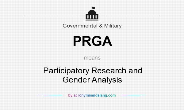What does PRGA mean? It stands for Participatory Research and Gender Analysis