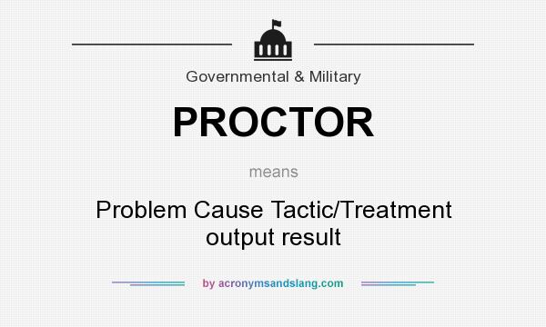 What does PROCTOR mean? It stands for Problem Cause Tactic/Treatment output result