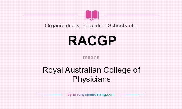 What does RACGP mean? It stands for Royal Australian College of Physicians
