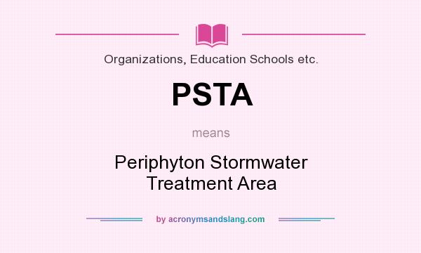 What does PSTA mean? It stands for Periphyton Stormwater Treatment Area