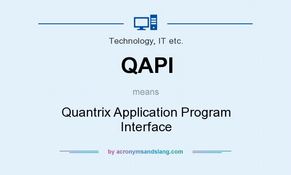 What does QAPI mean? It stands for Quantrix Application Program Interface