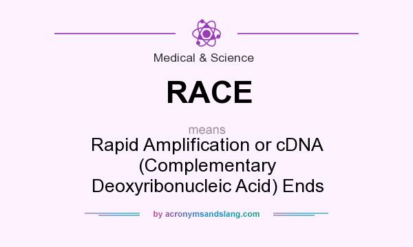 What does RACE mean? It stands for Rapid Amplification or cDNA (Complementary Deoxyribonucleic Acid) Ends