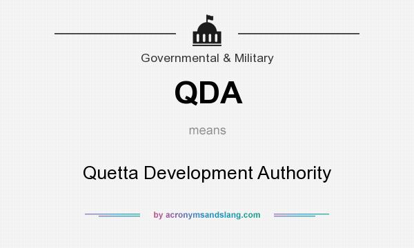 What does QDA mean? It stands for Quetta Development Authority