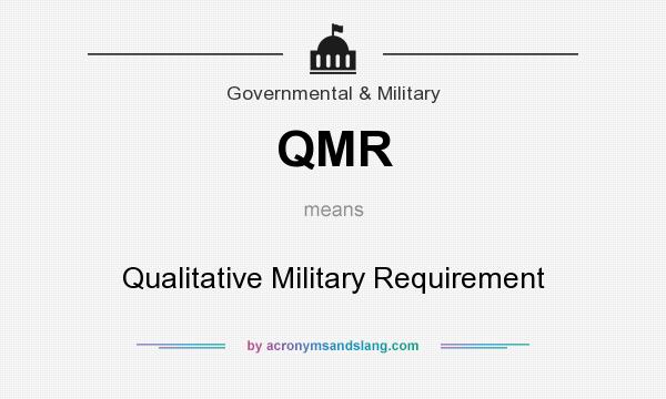 What does QMR mean? It stands for Qualitative Military Requirement