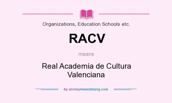 What does RACV mean? It stands for Real Academia de Cultura Valenciana