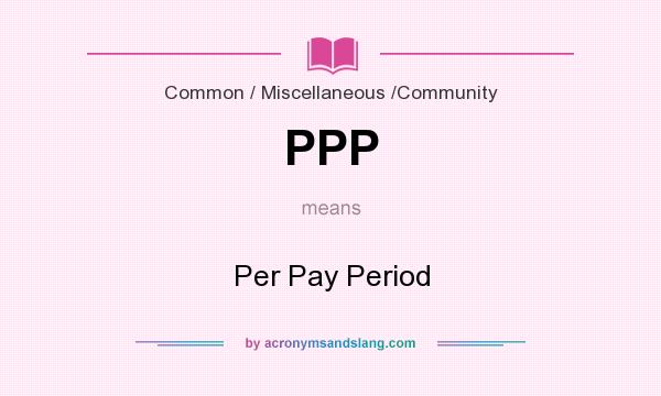 What does PPP mean? It stands for Per Pay Period
